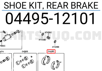 Toyota 0449512101 SHOE KIT, REAR BRAKE