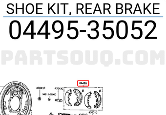 Toyota 0449535052 SHOE KIT, REAR BRAKE