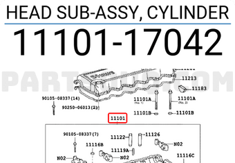 Toyota 1110117042 HEAD SUB-ASSY, CYLINDER