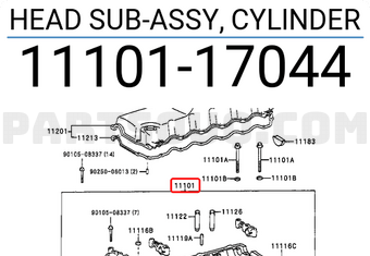 Toyota 1110117044 HEAD SUB-ASSY, CYLINDER