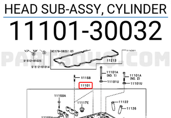 Toyota 1110130032 HEAD SUB-ASSY, CYLINDER