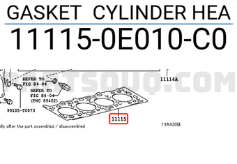 Toyota 111150E010C0 GASKET CYLINDER HEA