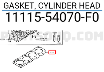 Toyota 1111554070F0 GASKET, CYLINDER HEAD