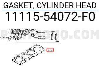 Toyota 1111554072F0 GASKET, CYLINDER HEAD