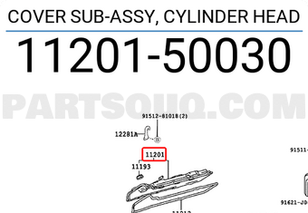 Toyota 1120150030 COVER SUB-ASSY, CYLINDER HEAD
