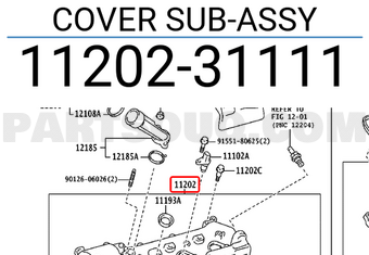 Toyota 1120231111 COVER SUB-ASSY