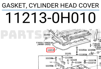 Toyota 112130H010 GASKET, CYLINDER HEAD COVER