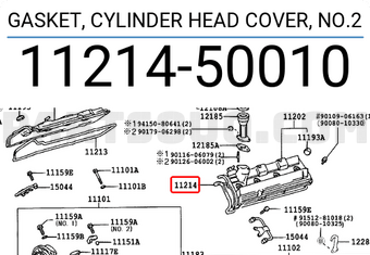 Toyota 1121450010 JUNTA DE TAPA DE CULATA N.º 2