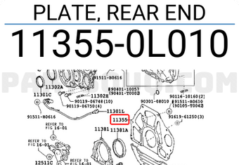 rear end 1135567010 11355-67010 Toyota Plate New Genuine OEM Part