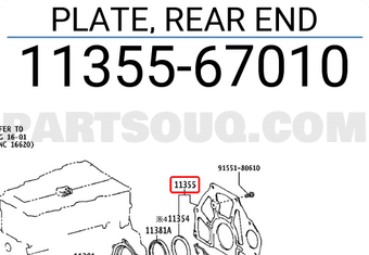 rear end 1135567010 11355-67010 Toyota Plate New Genuine OEM Part