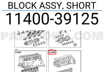 Toyota 1140039125 BLOCK ASSY, SHORT