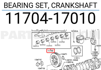 Toyota 1170417010 BEARING SET, CRANKSHAFT