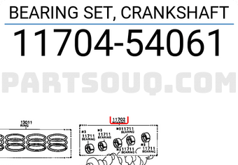 Toyota 1170454061 BEARING SET, CRANKSHAFT