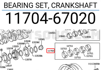 Toyota 1170467020 BEARING SET, CRANKSHAFT