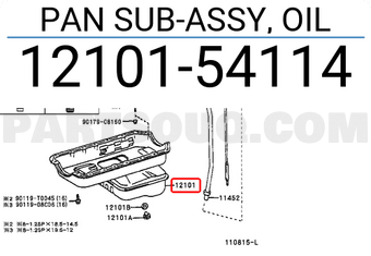 Toyota 1210154114 PAN SUB-ASSY, OIL