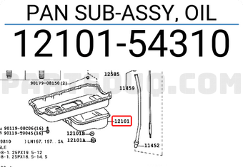 Toyota 1210154310 PAN SUB-ASSY, OIL