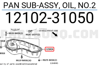 Toyota 1210231050 PAN SUB-ASSY, OIL, NO.2