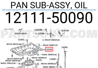 Toyota 1211150090 PAN SUB-ASSY, OIL