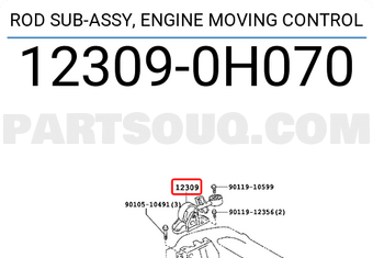 Toyota 123090H070 ROD SUB-ASSY, ENGINE MOVING CONTROL