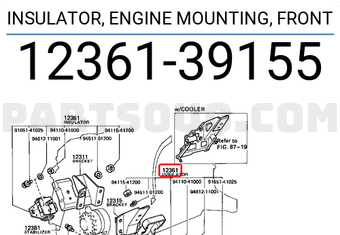 Toyota 1236139155 INSULATOR, ENGINE MOUNTING, FRONT