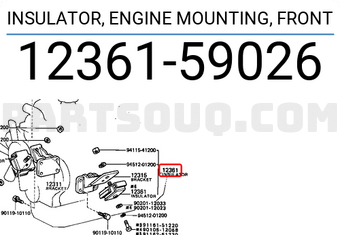 Toyota 1236159026 INSULATOR, ENGINE MOUNTING, FRONT