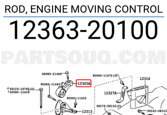 Toyota 1236320100 ROD, ENGINE MOVING CONTROL