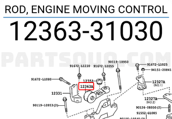 Toyota 1236331030 ROD, ENGINE MOVING CONTROL