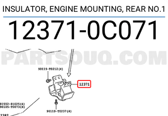 Toyota 123710C071 INSULATOR, ENGINE MOUNTING, REAR NO.1