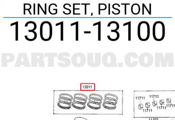 Toyota 1301113100 RING SET, PISTON