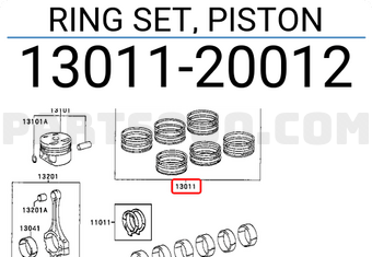 Toyota 1301120012 RING SET, PISTON
