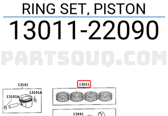 Toyota 1301122090 RING SET, PISTON