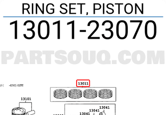 Toyota 1301123070 RING SET, PISTON
