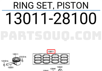 Toyota 1301128100 RING SET, PISTON