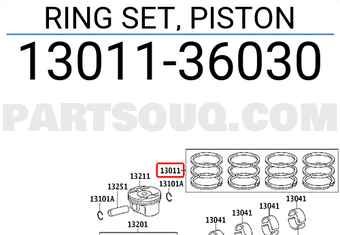 Toyota 1301136030 RING SET, PISTON