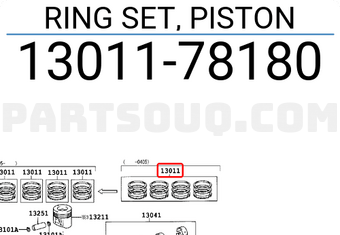 Toyota 1301178180 RING SET, PISTON