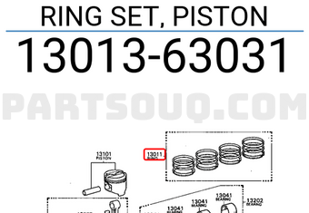 Toyota 1301363031 RING SET, PISTON