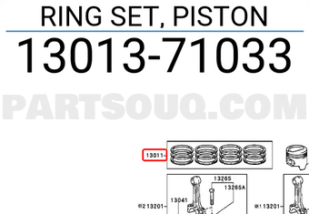 Toyota 1301371033 RING SET, PISTON