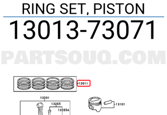 Toyota 1301373071 RING SET, PISTON