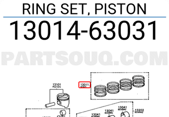 Toyota 1301463031 RING SET, PISTON