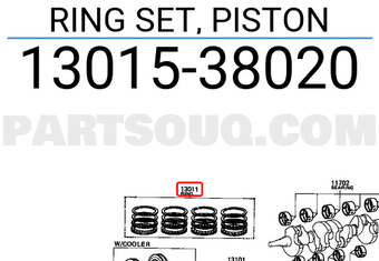 Toyota 1301538020 RING SET, PISTON