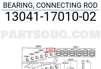 Toyota 130411701002 BEARING, CONNECTING ROD