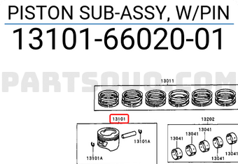 Toyota 131016602001 PISTON SUB-ASSY, W/PIN