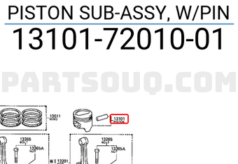 Toyota 131017201001 PISTON SUB-ASSY, W/PIN