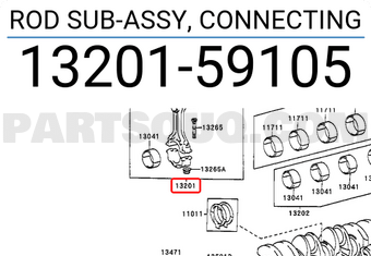 Toyota 1320159105 ROD SUB-ASSY, CONNECTING