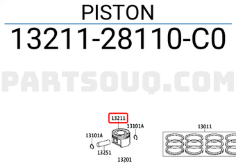 Toyota 1321128110C0 PISTON