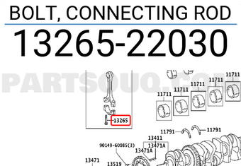 Toyota 1326522030 BOLT, CONNECTING ROD