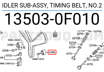 Toyota 135030F010 IDLER SUB-ASSY, TIMING BELT, NO.2