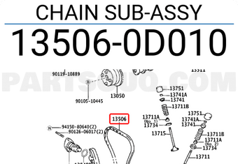 Toyota 135060D010 CHAIN SUB-ASSY