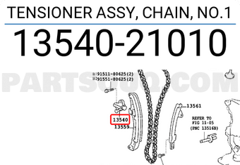 Toyota 1354021010 TENSIONER ASSY, CHAIN, NO.1