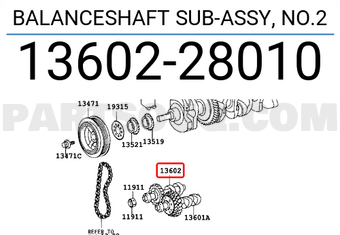Toyota 1360228010 BALANCESHAFT SUB-ASSY, NO.2